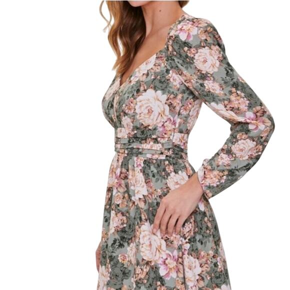Forever 21 Floral Mini Dress Pintucked Waist  Cutout Back Sz S NWT Y2K Coquette - Picture 3 of 8